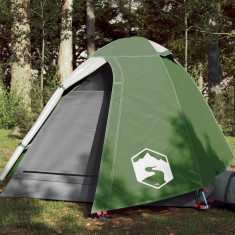 vidaXL Cort de camping 2 persoane, verde, 254x135x112 cm, tafta 185T