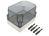 Carcasă universală din policarbonat, gri, IP66, 130 x 180 x 137 mm