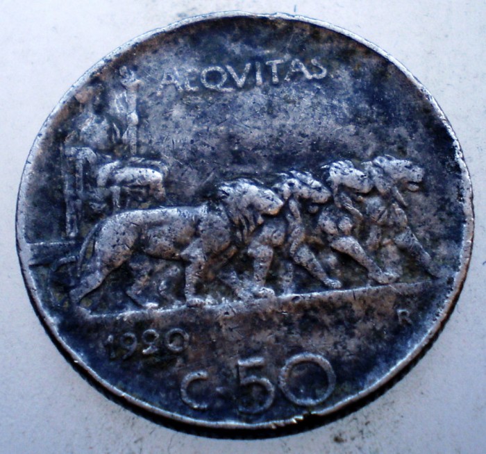 2.024 ITALIA VITTORIO EMANUELE III 50 CENTESIMI 1920 R