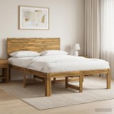 Cumpara ieftin Cadru de pat dublu cu spatar ROSTOCK Alb 150 x 200 cm