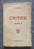 E. Lovinescu - Critice vol. 3 (edi&Aring;&pound;ia a II-a, 1920)