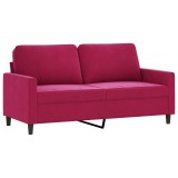 Cumpara ieftin Canapea cu 2 locuri, rosu vin, 140 cm, catifea