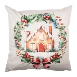 Cumpara ieftin Fata perna Craciun Casuta multicolora 45x45 cm