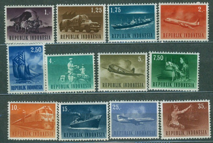 Indonezia - transporturi, comunicatii, serie neuzata MNH