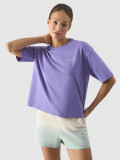 Tricou oversize cu imprimeu pentru femei - mov, 4F Sportswear