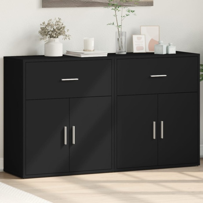 vidaXL Dulapuri, 2 buc., negru, 60x31x70 cm, lemn prelucrat 3276547
