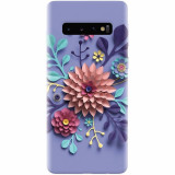 Husa silicon personalizata pentru Samsung Galaxy S10, Flower Artwork