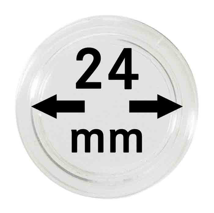 Capsule pentru monede - 10 buc. in cutie - 24 mm dimensiune intrare