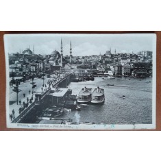 Carte postala, circulata, Istanbul Pont de Galata, 1939