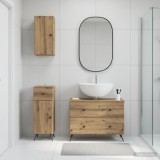Cumpara ieftin Set de cabinet pentru baie cu 3 piese BREDA Stejar Artizanal