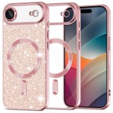 Husa premium iPhone 17 Air Asteroid GSM Luxury Glitter MagSafe, roz auriu
