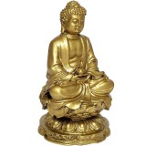 Buddha medicinei, obiect feng shui protectie de boli fizice si emotionale, statueta auriu 10 cm