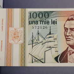 România 1000 Lei 1993 serie cu punct UNC ++ din fisic