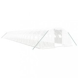Cumpara ieftin Sera cu cadru din otel, alb, 88 m&sup2;, 22x4x2 m