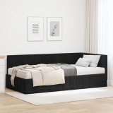 VidaXL Cadru de pat colțar cu saltea Negru 100 x 200 cm Catifea