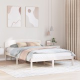 vidaXL Cadru de pat cu tăblie Alb 160x200 cm Lemn masiv de pin