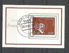 Germany DDR 1980 Frans Hals, perf. sheet, used H.011