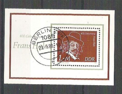 Germany DDR 1980 Frans Hals, perf. sheet, used H.011 foto