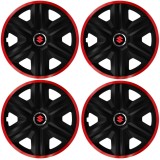 Set 4 Capace Roti pentru Suzuki, model Fast Black Cu Rama Rosie, R14