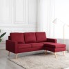 VidaXL Canapea cu 3 locuri și taburet, roșu vin, material textil