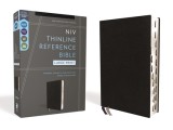 Niv, Thinline Reference Bible, Large Print, European Bonded Leather, Black, Red Letter, Thumb Indexed, Comfort Print