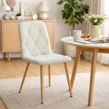 Cumpara ieftin Scaun bucatarie/living, Artool, Libra, textil bej, picioare metal natur, 44.5x54.5x87 cm