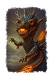 Cumpara ieftin Sticker decorativ, Dragon, Portocaliu, 70 cm, 9406ST, Oem