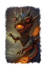 Sticker decorativ, Dragon, Portocaliu, 70 cm, 9406ST foto
