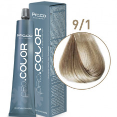 Vopsea de par profesionala PRO.COLOR 100 ml - Pro.Co - 9/1 BLOND SUPER DESCHIS CENUSIU