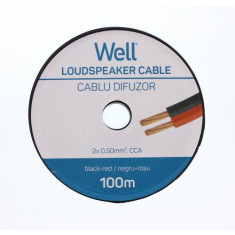 Cablu difuzor rosu/negru 2x0.5mmp CCA Well LSP-CCA0.50BR-100-WL