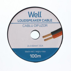 Cablu difuzor rosu/negru 2x0.5mmp CCA Well LSP-CCA0.50BR-100-WL