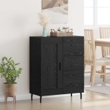 vidaXL Bufet Stejar Negru 69,5 x 34 x 90 cm Lemn Ingineresc și Fier 881638