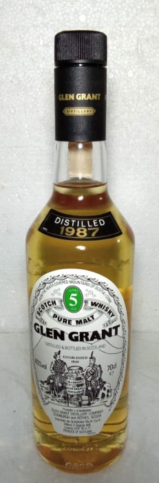 whisky GLEN GRANT, YEARS 5 OLD cl 70 gr 40 distilled 1987 segram imp italy