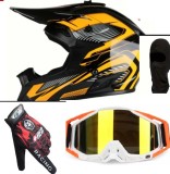 Cumpara ieftin Set Casca Moto ATV Trotineta Enduro + Ochelari Manusi Cagula - Marimi S-XXL, Material Polycarbonat ABS, Brand Oem