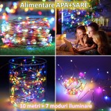 Instalatie de Craciun salina, 10 metri, alimentare cu apa si sare, LED-uri RGB, 7 moduri iluminare, IP65, ProCart