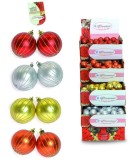 Set 2 globuri 60mm satinat decor Spichhi 4 culori, ARBLOOM