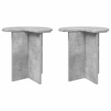 vidaXL Masă laterală 2 pcs Gri Beton &Oslash; 39 x 38 cm Lemn prelucrat 8001086
