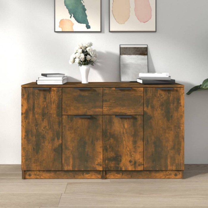 vidaXL Servantă, stejar fumuriu, 60x30x70 cm, lemn prelucrat 3115817