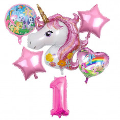 Set 6 baloane folie Unicorn magic My Little Pony cifra 1 117 x 85 cm foto