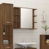 VidaXL Dulap de baie cu oglindă stejar maro 80x20,5x64cm lemn compozit