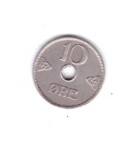Moneda Norvegia 10 ore 1926, varianta cu coroana crapata, stare buna, curata
