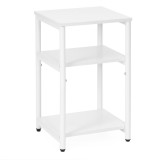 Noptiera alba cu 3 rafturi din PAL si metal, 35x31x59 cm