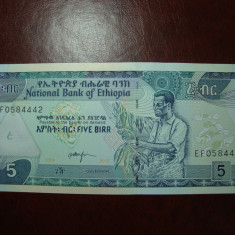 ETIOPIA 5 BIRR 2009 UNC