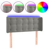Cumpara ieftin Tablie de pat cu LED, gri deschis, 93x16x78/88 cm, catifea