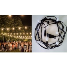 Ghirlanda luminoasa cu becuri led opace, lumina puternica, de exterior, 8 m lungime, 4w/bec led opac, 16 leduri, interconectabila