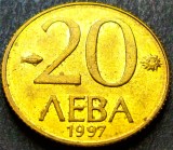 Moneda 20 LEVA - BULGARIA, anul 1997 * cod 2889 = A.UNC