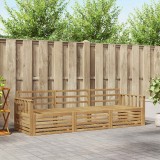 vidaXL Set de canapele de exterior 3 pcs Alb Lemn Solid de Acacia 3389954