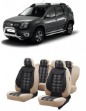 Cumpara ieftin Set huse scaune compatibile Dacia Duster 2010-2017 Piele + Textil (Compatibile cu sistem AIRBAG)