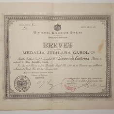 Brevet medalia jubiliara Carol I 1906 - medicina, Eforia Spitalelor Civile