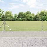 Gard din S&acirc;rmă Sudată cu 7 St&acirc;lpi cu Margine 0.6x10 m Oțel Galvanizat
